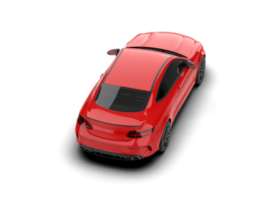 Kırmızı araba izole edildi. 3d oluşturma