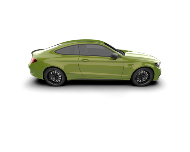 Modern yeşil sedan. - Araba. Yan görüş. 3 Boyutlu Hazırlama.