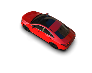 Siyah arka planda kırmızı araba