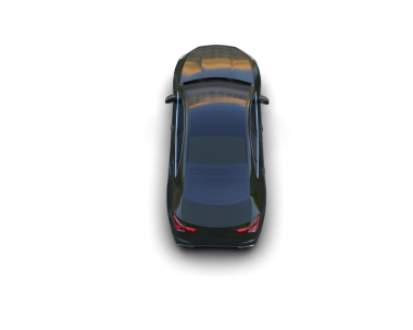 Stüdyoda koyu bir arka planda markalı bir arabanın 3 boyutlu görüntüsü daha az.