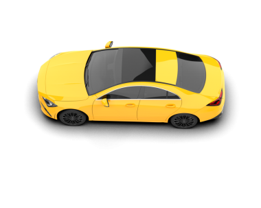 Modern sarı araba beyaz arka planda izole edilmiş. Yan görünüş. 3d oluşturma.