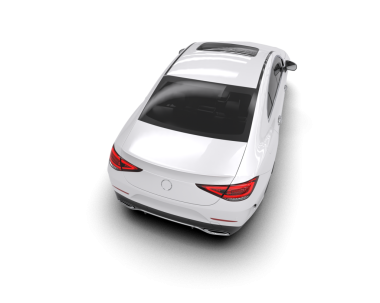 Modern araba arka planda izole edilmiş. 3D görüntüleme - illüstrasyon