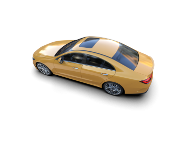 Aracın 3 boyutlu görüntüsü beyaz arkaplanda izole edildi