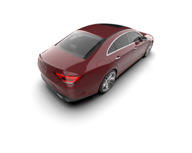 kırmızı araba beyaz arkaplanda izole edildi