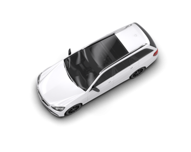 araba beyaz arkaplanda izole edildi