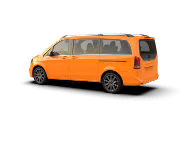 Gri arkaplanda izole edilmiş bir minibüsün gerçekçi 3 boyutlu görüntüsü