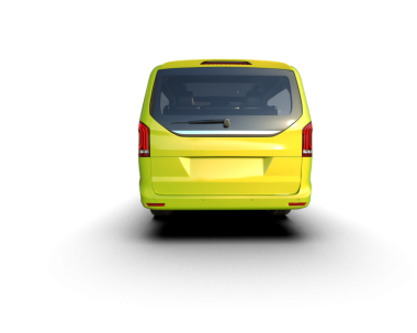 Sarı araba beyaz arka planda izole edilmiş. 3d illüstrasyon