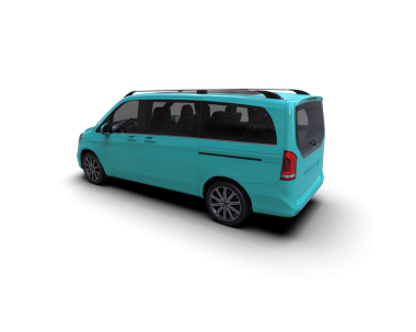 Beyaz arka planda mavi araba. 3d oluşturma