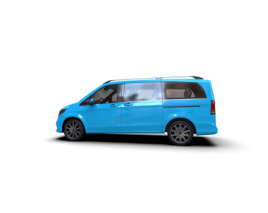 Beyaz arkaplanda mavi araba