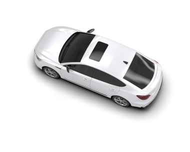 Siyah arka planda beyaz araba. 3d illüstrasyon