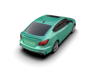 3 boyutlu modern yeşil marka - daha az jenerik konsept araba stüdyoda izole