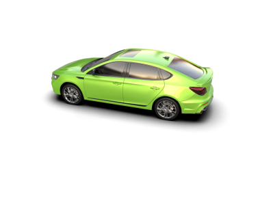 Beyaz arka planda izole edilmiş gerçekçi bir araba