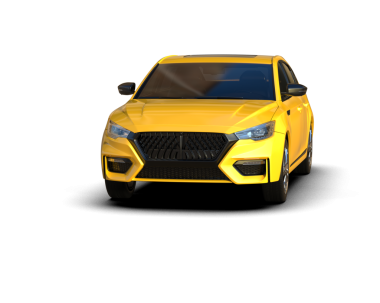 Modern araba arka planda izole edilmiş. 3D görüntüleme - illüstrasyon