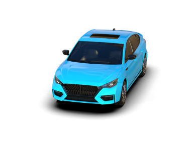 3 boyutlu mavi araba..