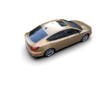 Beyaz arka planda izole edilmiş bir arabanın 3 boyutlu resmi