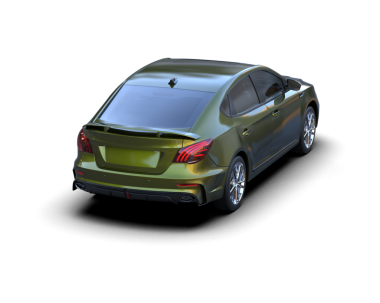 Gri arka planda modern lüks bir araba. 3d oluşturma