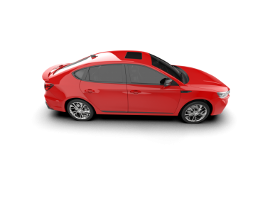 Beyaz arka planda kırmızı araba