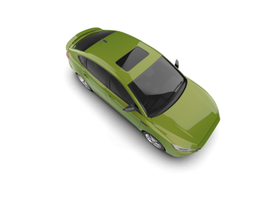 yeşil araba beyaz arka planda izole edildi