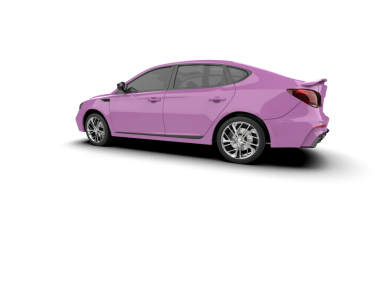 beyaz arkaplanda mor araba