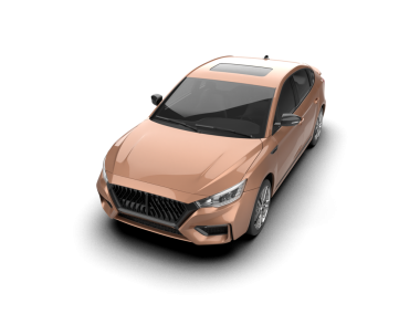 Beyaz arka planda izole edilmiş modern lüks araba. 3d illüstrasyon