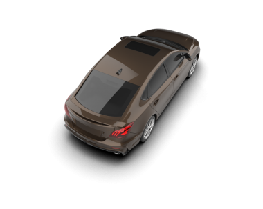 Siyah arka planda bir araba. 3d illüstrasyon