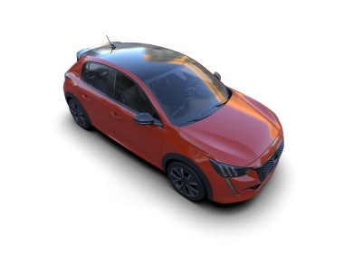 Kırmızı araba siyah arkaplanda izole edildi. 3D görüntüleme - illüstrasyon