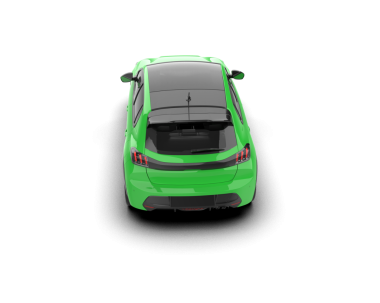 Siyah arka planda izole edilmiş yeşil elektrikli araba. 3d illüstrasyon