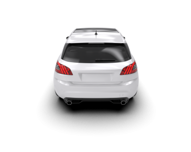 Siyah arka planı olan beyaz bir araba..