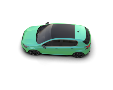 Yeşil spor araba. Beyaz arkaplanda 3 boyutlu görüntüleme.