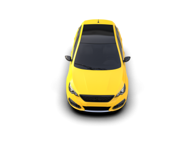 Sarı lüks araba siyah arka planda izole edilmiş. 3d oluşturma.