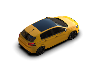 Siyah arka planda sarı, modern spor araba. 3d oluşturma.