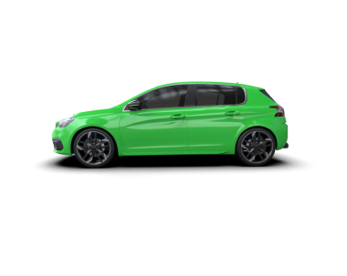 Beyaz arka planda yeşil araba. 3d oluşturma