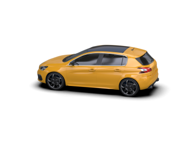 Sarı araba beyaz arka planda izole edildi. 3 boyutlu görüntüleme - illüstrasyon