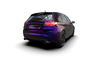 Siyah arka planda bir araba. 3d oluşturma