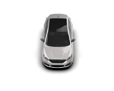 Beyaz arka planda bir araba. 3d oluşturma