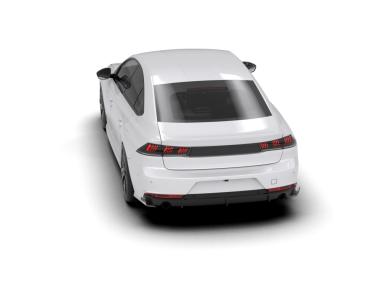 Modern araba arka planda izole edilmiş. 3D - illüstrasyon