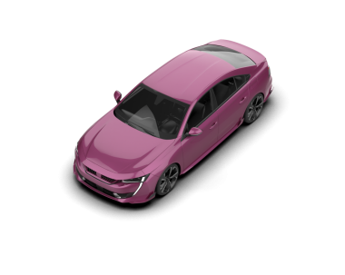 Beyaz arka planda pembe lüks araba, 3 boyutlu.