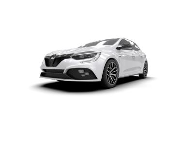 Beyaz arka planda bir araba. 3d oluşturma