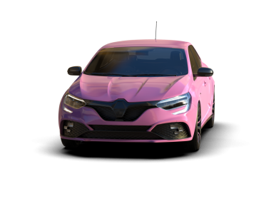 Modern pembe şehir sedanı. 3d oluşturma