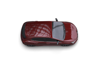 Siyah arka planda kırmızı lüks bir araba. 3d oluşturma