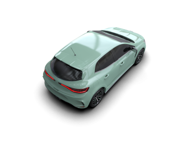 Yeşil bir spor arabanın 3 boyutlu çizimi