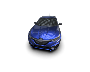 Siyah arkaplan üzerinde araba, 3 boyutlu illüstrasyon