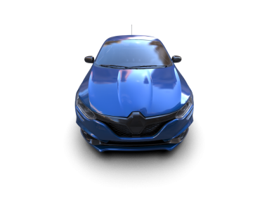 Modern mavi araba siyah arka planda izole edilmiş. 3d oluşturma