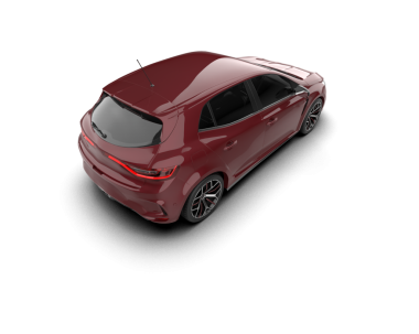 Beyaz arka planda modern bir araba. 3d oluşturma