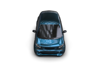 Koyu arkaplanda mavi bir arabanın 3 boyutlu görüntüsü