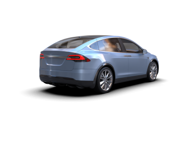 3 boyutlu markalı, daha az jenerik elektrikli bir araba.