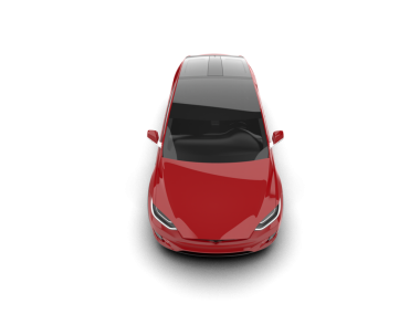 Gerçekçi kırmızı elektrikli araba. vektör illüstrasyonu.