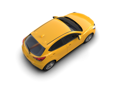 Siyah arka planda modern sarı araba. 3d illüstrasyon