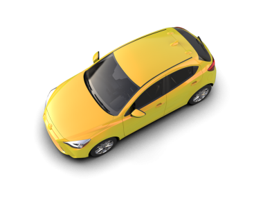 Siyah arka planda sarı modern araba