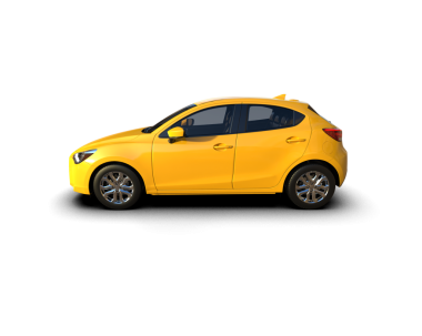 beyaz zemin üzerine sarı araba